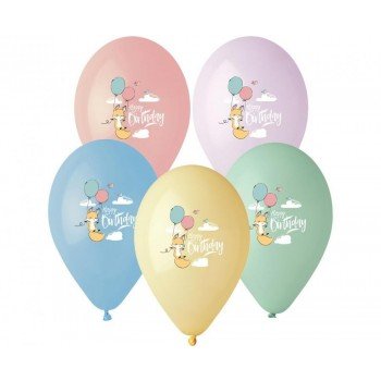 Happy Birthday Fox, Róka léggömb, lufi 5 db-os 13 inch (33cm) Happy Birthday Fox, Róka léggömb, lufi 5 db-os 13 inch (33cm)