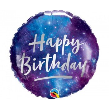 Happy Birthday Galaxy fólia lufi 46 cm Happy Birthday Galaxy fólia lufi 46 cm