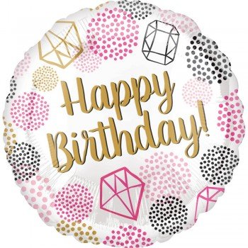 Happy Birthday fólia lufi 43 cm Happy Birthday fólia lufi 43 cm