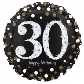 Happy Birthday Gold 30 fólia lufi 43 cm Happy Birthday Gold 30 fólia lufi 43 cm