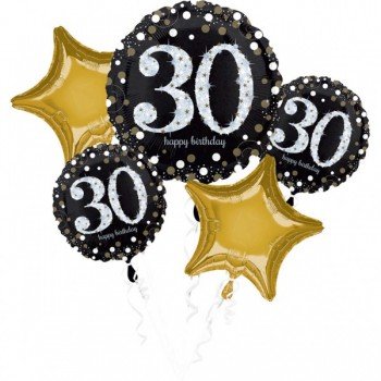 Happy Birthday 30 Fólia lufi 5 db-os szett Happy Birthday 30 Fólia lufi 5 db-os szett