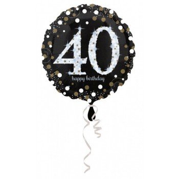 Happy Birthday 40 Fólia lufi 43 cm Happy Birthday 40 Fólia lufi 43 cm