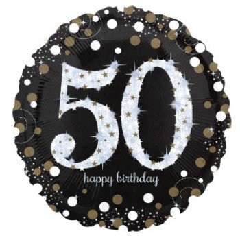 Happy Birthday Gold 50 fólia lufi 43 cm Happy Birthday Gold 50 fólia lufi 43 cm