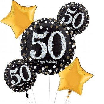 Happy Birthday 50 fólia lufi 5 db-os szett Happy Birthday 50 fólia lufi 5 db-os szett