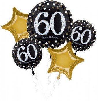 Happy Birthday 60 Fólia lufi 5 db-os szett Happy Birthday 60 Fólia lufi 5 db-os szett
