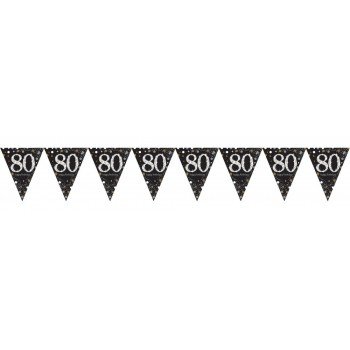 Happy Birthday Gold 80 zászlófüzér 3,96 m Happy Birthday Gold 80 zászlófüzér 3,96 m