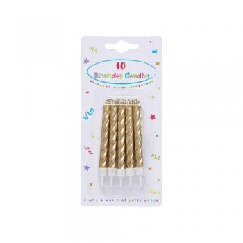 Happy Birthday Gold tortagyertya, gyertya szett 10 db-os