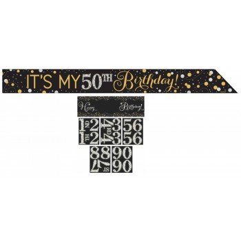 Happy Birthday Gold vállszalag 152,4 cm Happy Birthday Gold vállszalag 152,4 cm