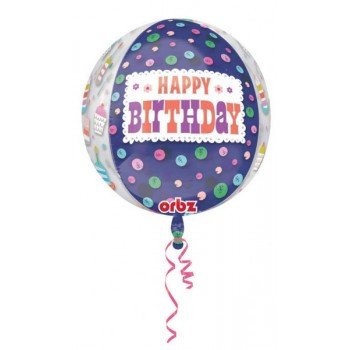 Happy Birthday Gömb Fólia lufi 40 cm Happy Birthday Gömb Fólia lufi 40 cm