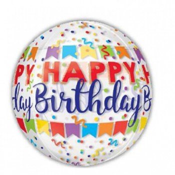 Happy Birthday gömb fólia lufi 40 cm Happy Birthday gömb fólia lufi 40 cm