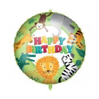 Happy Birthday Jungle fólia lufi 46 cm Happy Birthday Jungle fólia lufi 46 cm