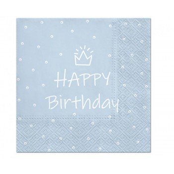 Happy Birthday Light Blue szalvéta 20 db-os 33x33 cm Happy Birthday Light Blue szalvéta 20 db-os 33x33 cm