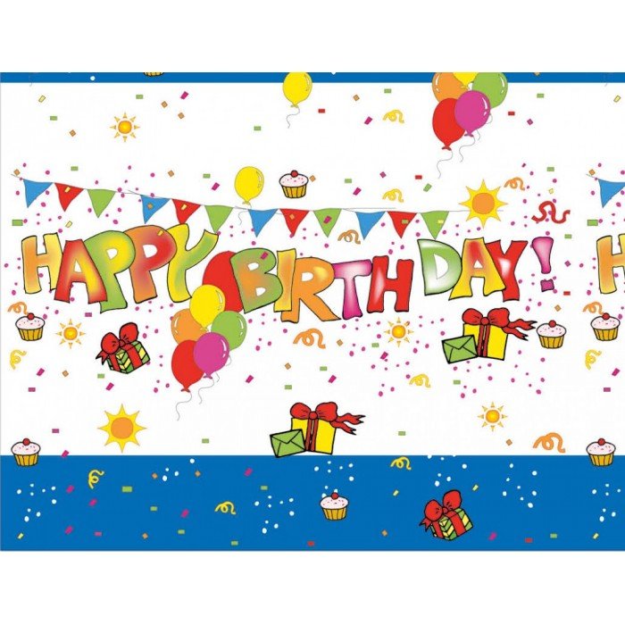 Kokliko Happy Birthday asztalterítő 120x180 cm