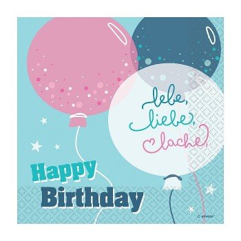 Happy Birthday Lebe, Liebe, Lache szalvéta 16 db-os 33x33 cm Happy Birthday Lebe, Liebe, Lache szalvéta 16 db-os 33x33 cm