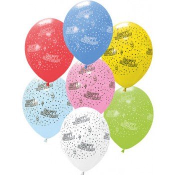 Happy Birthday léggömb, lufi 6 db-os Happy Birthday léggömb, lufi 6 db-os