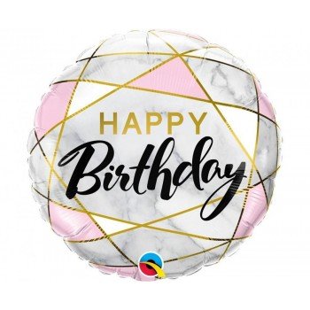 Happy Birthday Marble fólia lufi 46 cm Happy Birthday Marble fólia lufi 46 cm