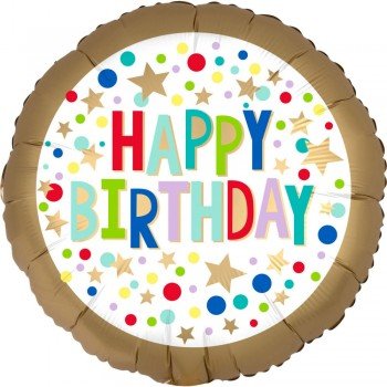 Happy Birthday fólia lufi 43 cm Happy Birthday fólia lufi 43 cm