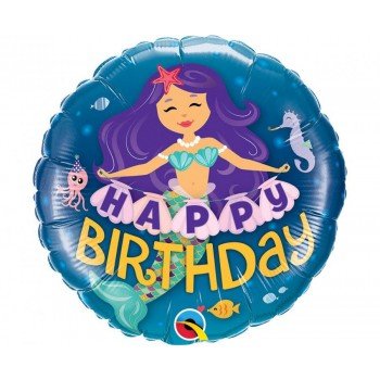 Happy Birthday Mermaid, Sellő fólia lufi 46 cm Happy Birthday Mermaid, Sellő fólia lufi 46 cm