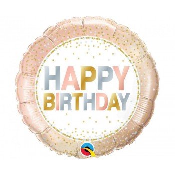 Happy Birthday Metallic Dots fólia lufi 46 cm Happy Birthday Metallic Dots fólia lufi 46 cm
