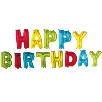Happy Birthday Multicolour Fólia lufi 350 cm Happy Birthday Multicolour Fólia lufi 350 cm