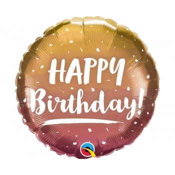 Happy Birthday Rose-Gold Ombre fólia lufi 46 cm Happy Birthday Rose-Gold Ombre fólia lufi 46 cm