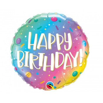 Happy Birthday Ombre Sprinkles fólia lufi 46 cm Happy Birthday Ombre Sprinkles fólia lufi 46 cm