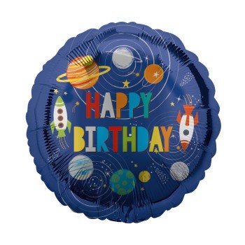 Happy Birthday Outer Space fólia lufi 43 cm Happy Birthday Outer Space fólia lufi 43 cm