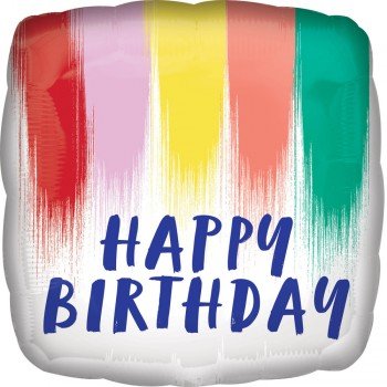 Happy Birthday Paint fólia lufi 43 cm Happy Birthday Paint fólia lufi 43 cm