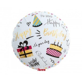 Happy Birthday Party fólia lufi 35 cm Happy Birthday Party fólia lufi 35 cm