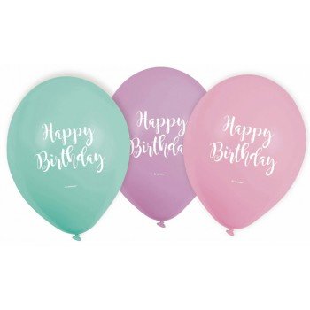 Happy Birthday léggömb, lufi 6 db-os Happy Birthday léggömb, lufi 6 db-os