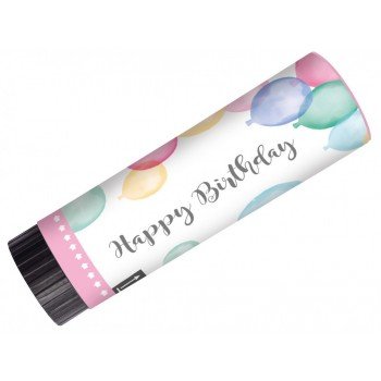 Happy Birthday Pastel Party Poppers, Szerpentin kilövő 2 db-os szett