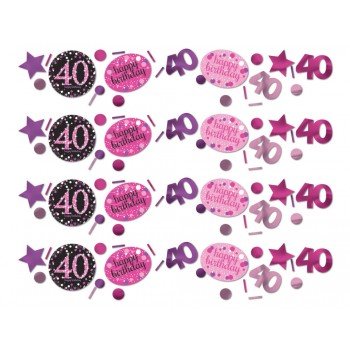 Happy Birthday Pink 40 konfetti Happy Birthday Pink 40 konfetti