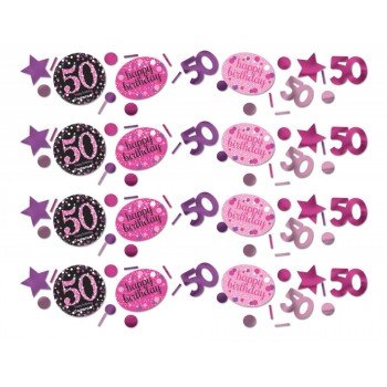 Happy Birthday Pink 50 konfetti Happy Birthday Pink 50 konfetti