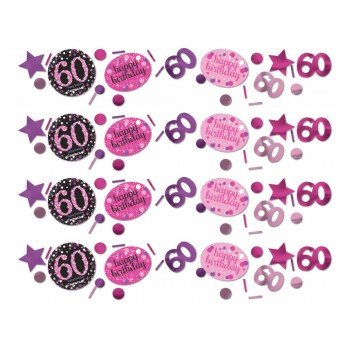 Happy Birthday Pink 60 konfetti Happy Birthday Pink 60 konfetti