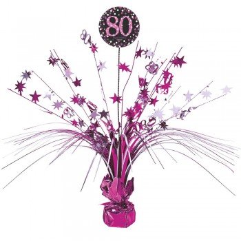 Happy Birthday Pink 80 asztaldísz 45,7 cm Happy Birthday Pink 80 asztaldísz 45,7 cm