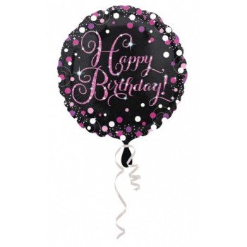 Happy Birthday Pink fólia lufi 43 cm Happy Birthday Pink fólia lufi 43 cm