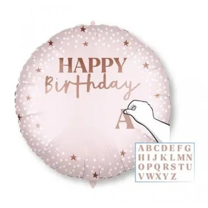 Happy Birthday Pink fólia lufi 46 cm személyre szabható Happy Birthday Pink fólia lufi 46 cm személyre szabható