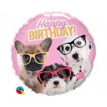 Happy Birthday Puppies, Kutyás fólia lufi 46 cm Happy Birthday Puppies, Kutyás fólia lufi 46 cm