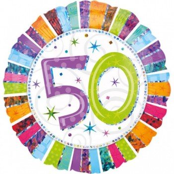 Happy Birthday 50 fólia lufi 45 cm Happy Birthday 50 fólia lufi 45 cm