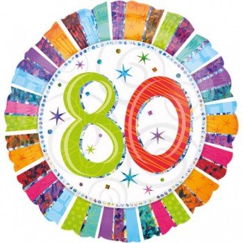 Happy Birthday 80 fólia lufi 45 cm Happy Birthday 80 fólia lufi 45 cm
