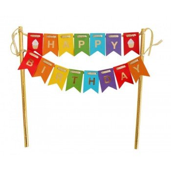Happy Birthday Rainbow torta dekoráció Happy Birthday Rainbow torta dekoráció