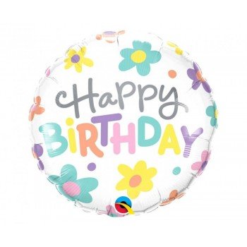 Happy Birthday Retro Daisies fólia lufi 46 cm Happy Birthday Retro Daisies fólia lufi 46 cm