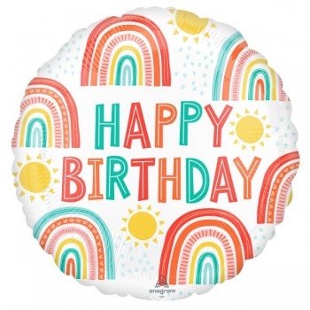 Happy Birthday Retro fólia lufi 43 cm Happy Birthday Retro fólia lufi 43 cm