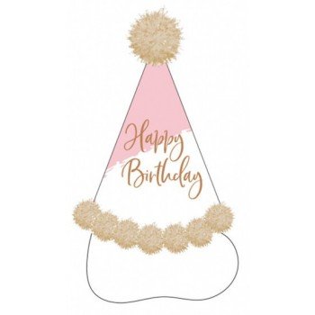 Happy Birthday Rose Gold parti kalap, csákó Happy Birthday Rose Gold parti kalap, csákó