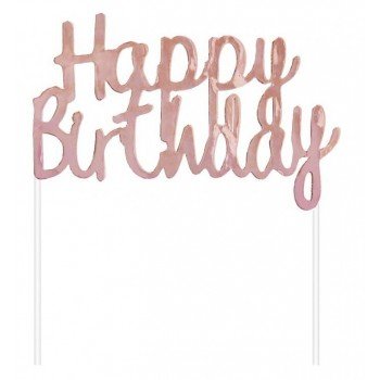 Happy Birthday Rose Gold torta dekoráció Happy Birthday Rose Gold torta dekoráció