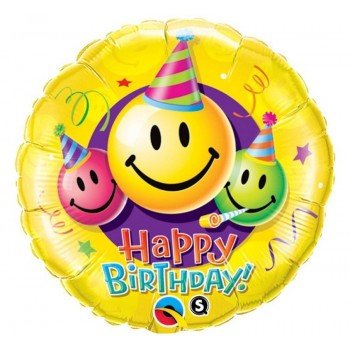 Happy Birthday Smiles fólia lufi 46 cm Happy Birthday Smiles fólia lufi 46 cm