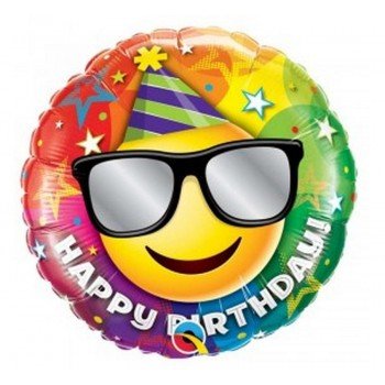 Happy Birthday Smiley fólia lufi 46 cm Happy Birthday Smiley fólia lufi 46 cm