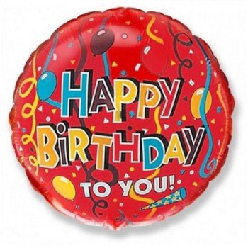 Happy Birthday Streamers fólia lufi 46 cm (WP) Happy Birthday Streamers fólia lufi 46 cm (WP)