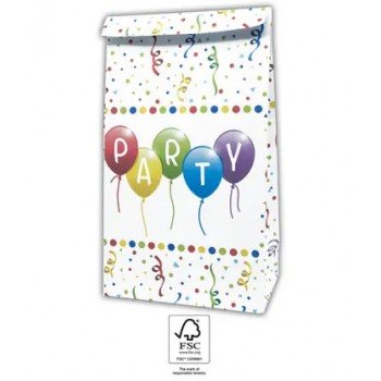 Happy Birthday Streamers papírzacskó 4 db-os FSC Happy Birthday Streamers papírzacskó 4 db-os FSC