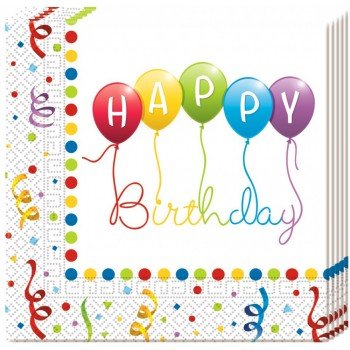 Happy Birthday Streamers szalvéta 20 db-os Happy Birthday Streamers szalvéta 20 db-os